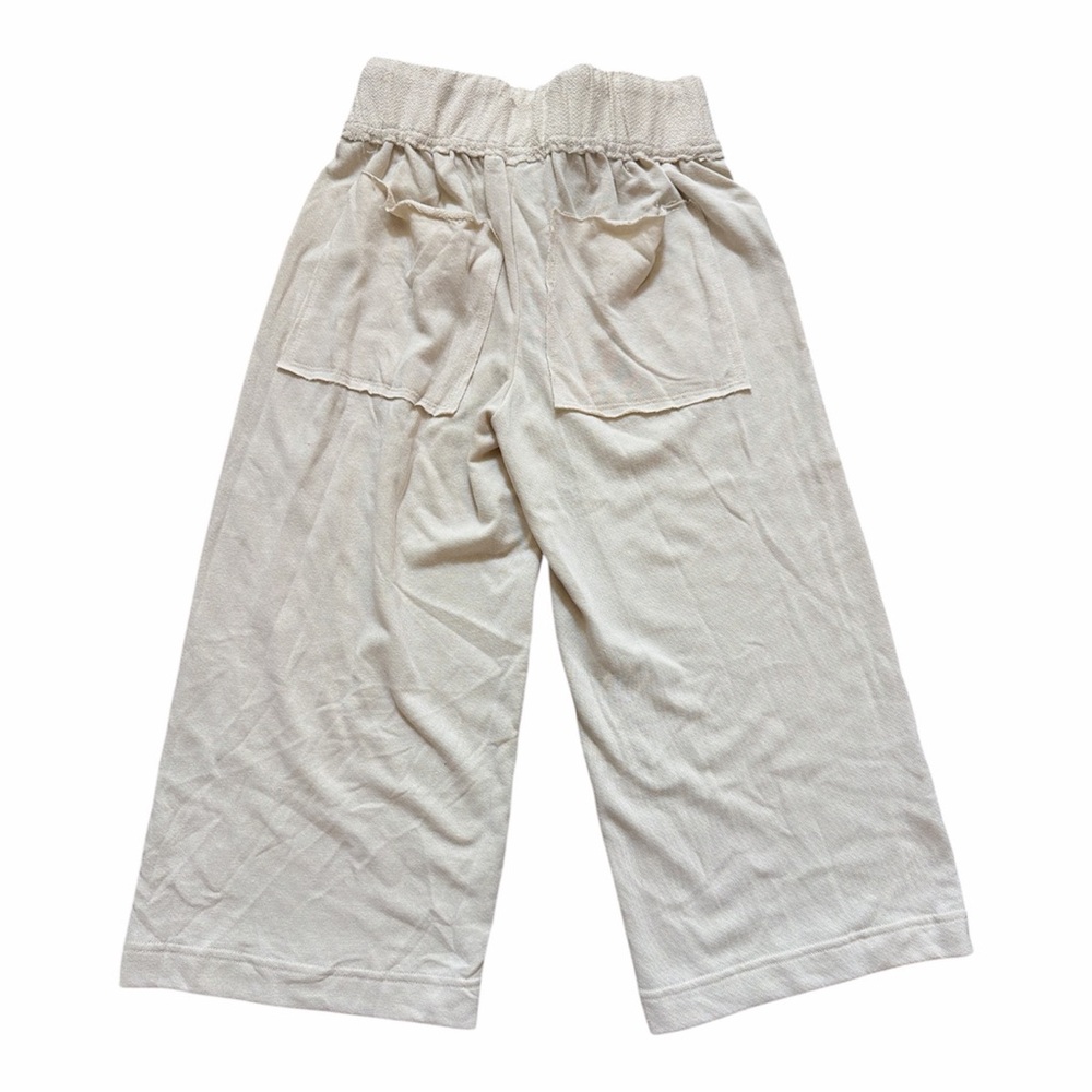 FREE PEOPLE BEACH WIDE LEG CROPPED PANTS CREAM MEDIUM NEW - Picture 4 of 5